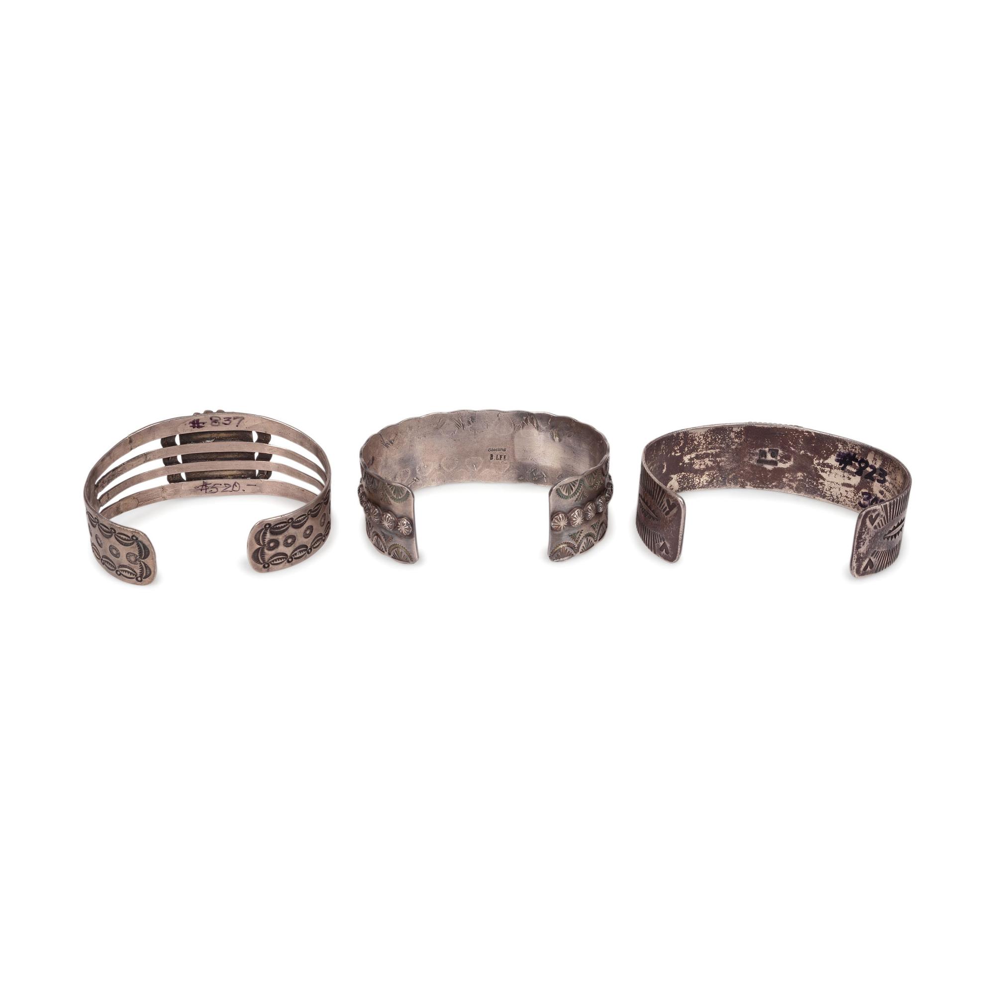 Silver and Turquoise Cuff Bracelet, PLUS Two Navajo Cuff Bracelets