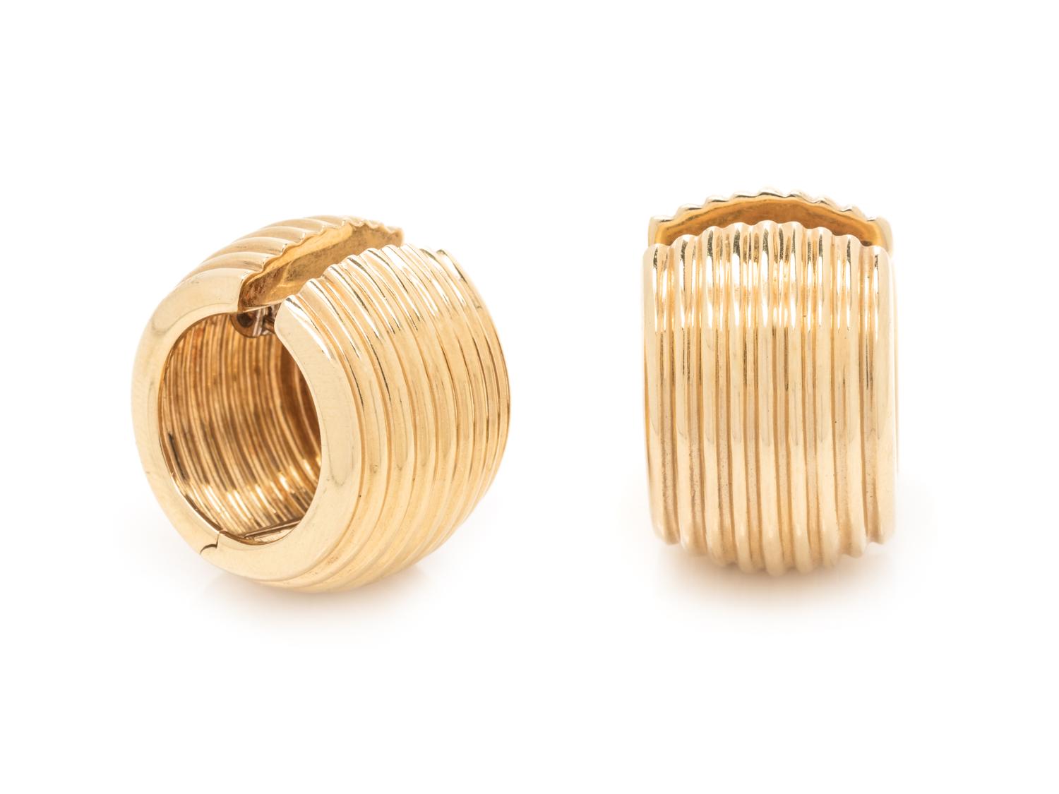 TIFFANY & CO., YELLOW GOLD HOOP EARRINGS