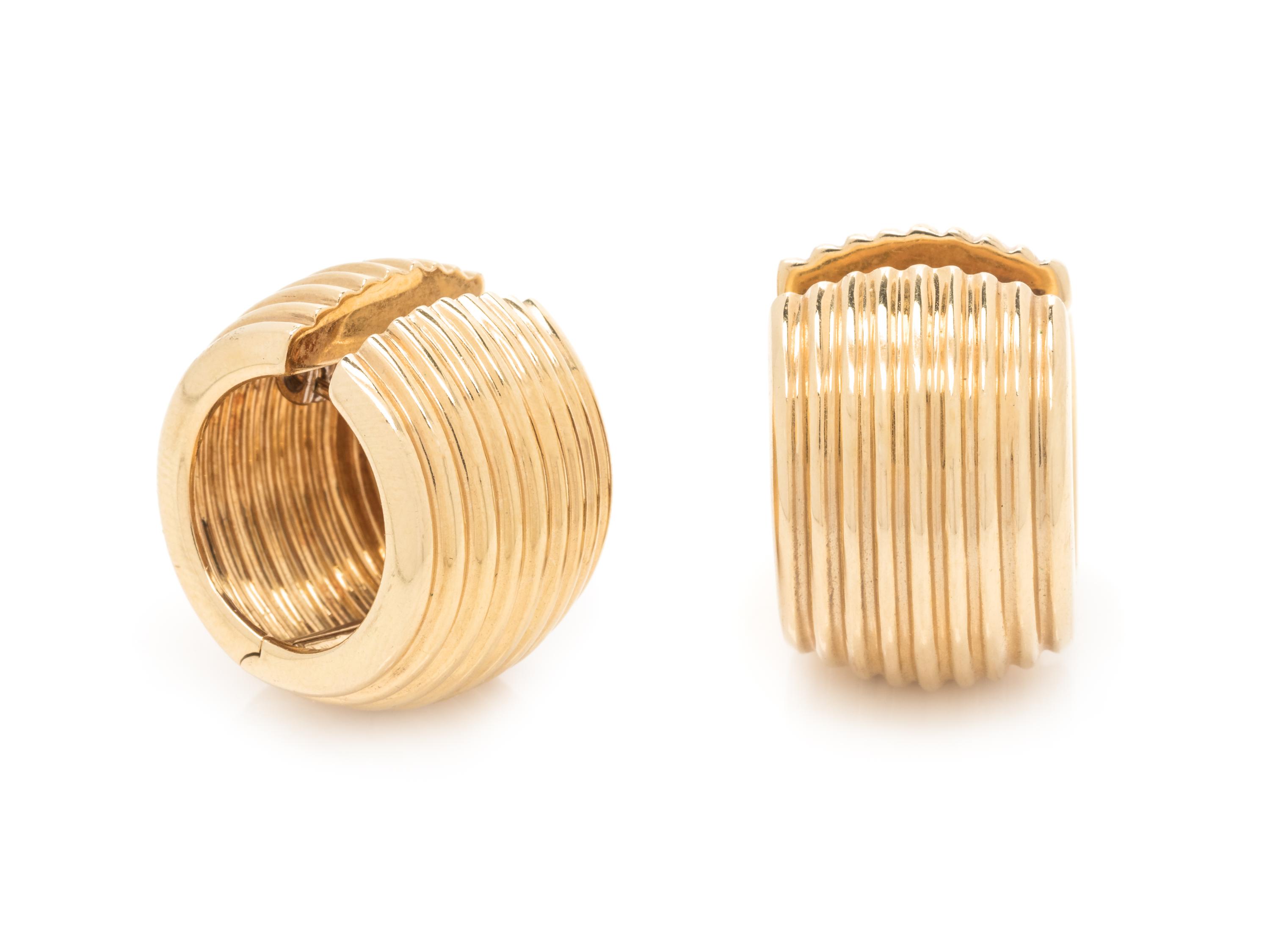 TIFFANY & CO., YELLOW GOLD HOOP EARRINGS