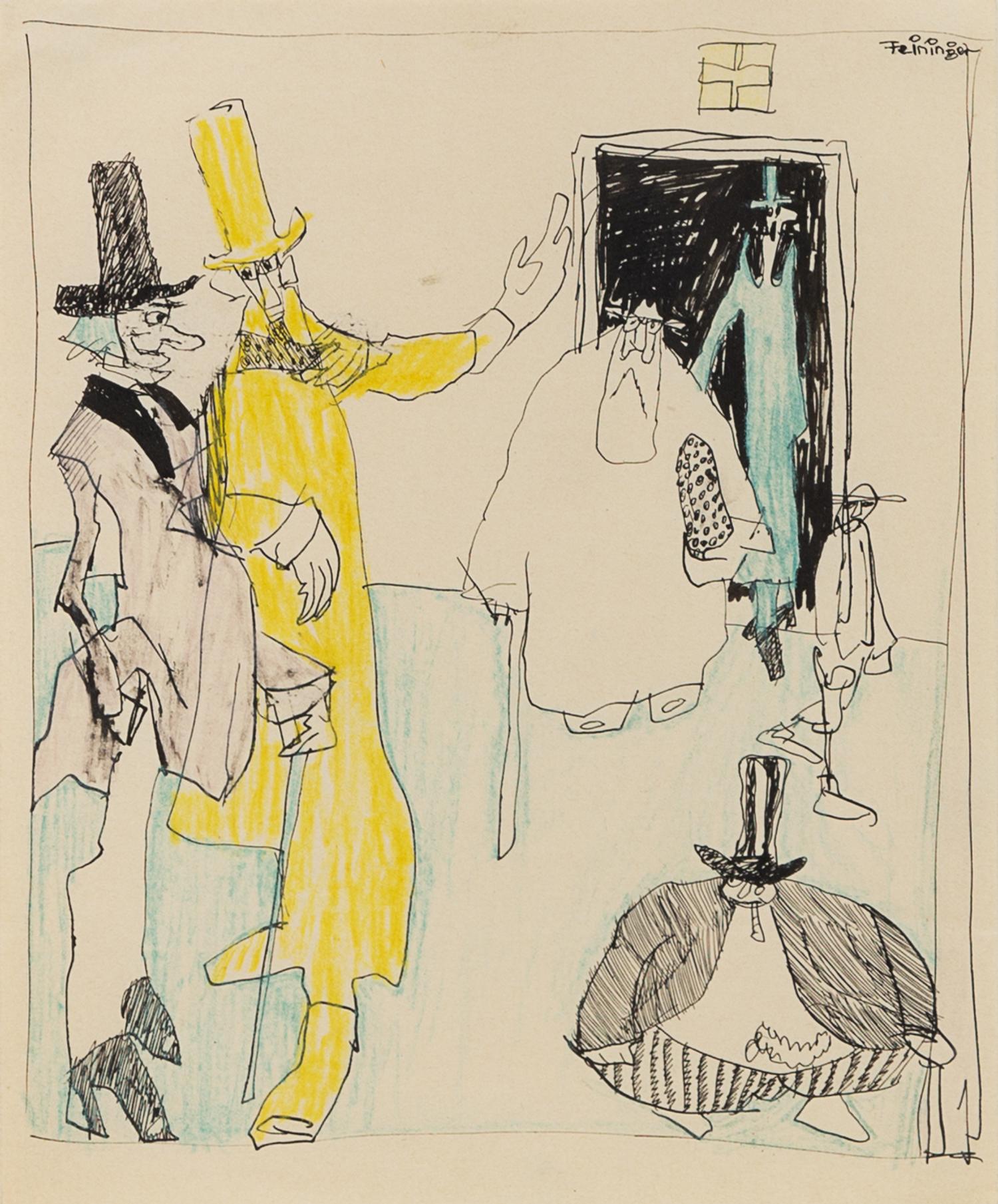 Lyonel Feininger, (German/American, 1871-1956), Encounter, 1908