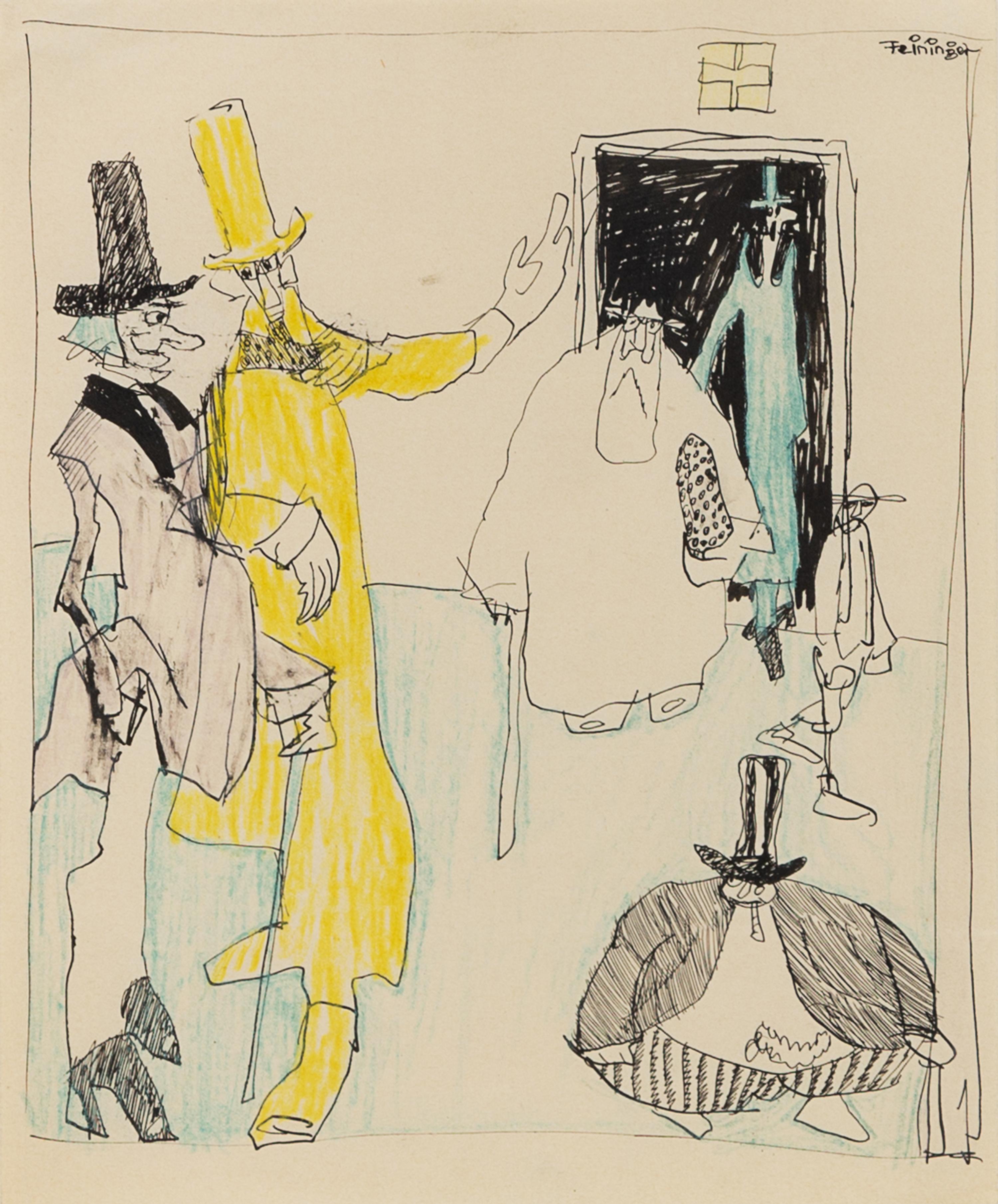 Lyonel Feininger, (German/American, 1871-1956), Encounter, 1908