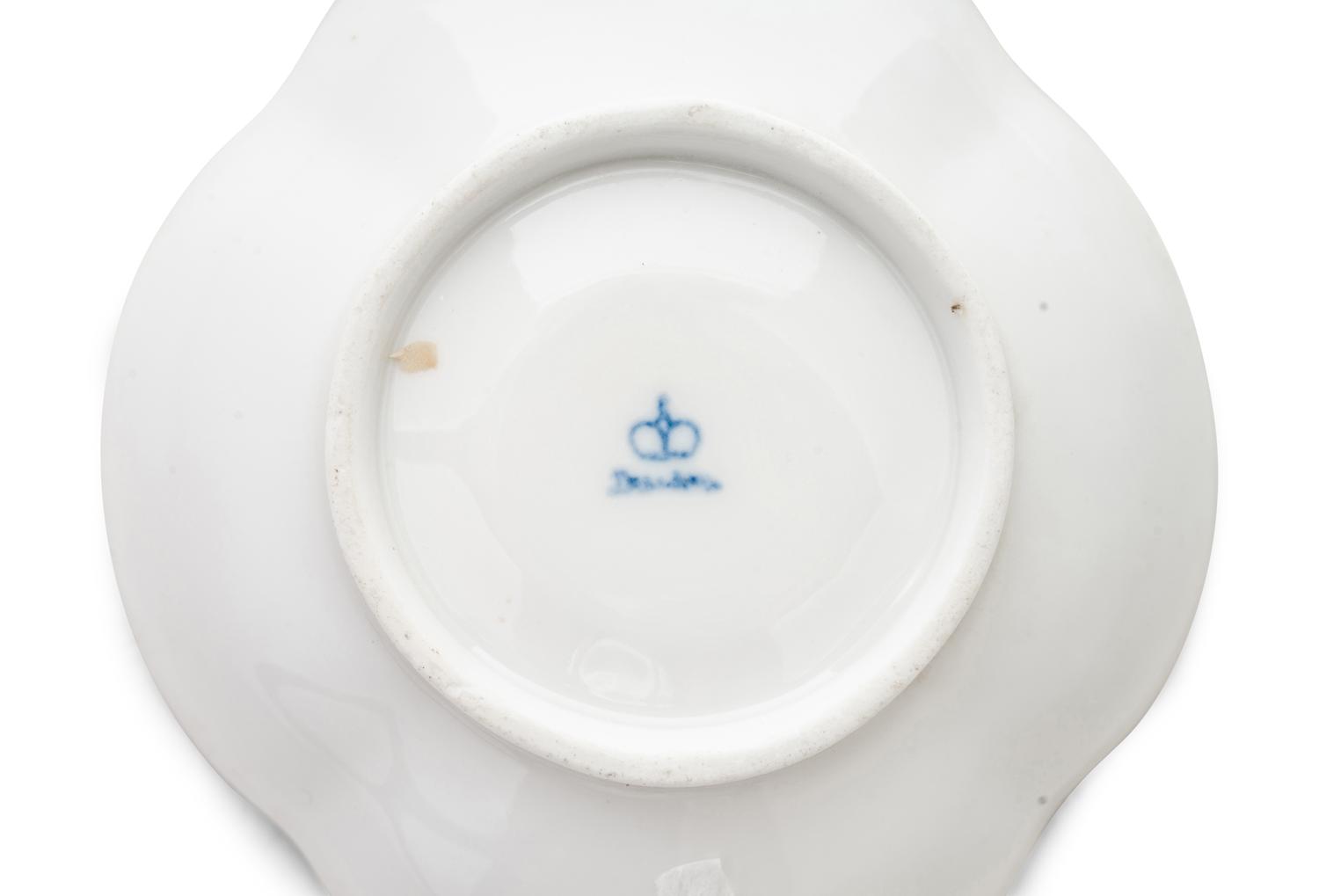 A German Porcelain Covered Cup and Saucer