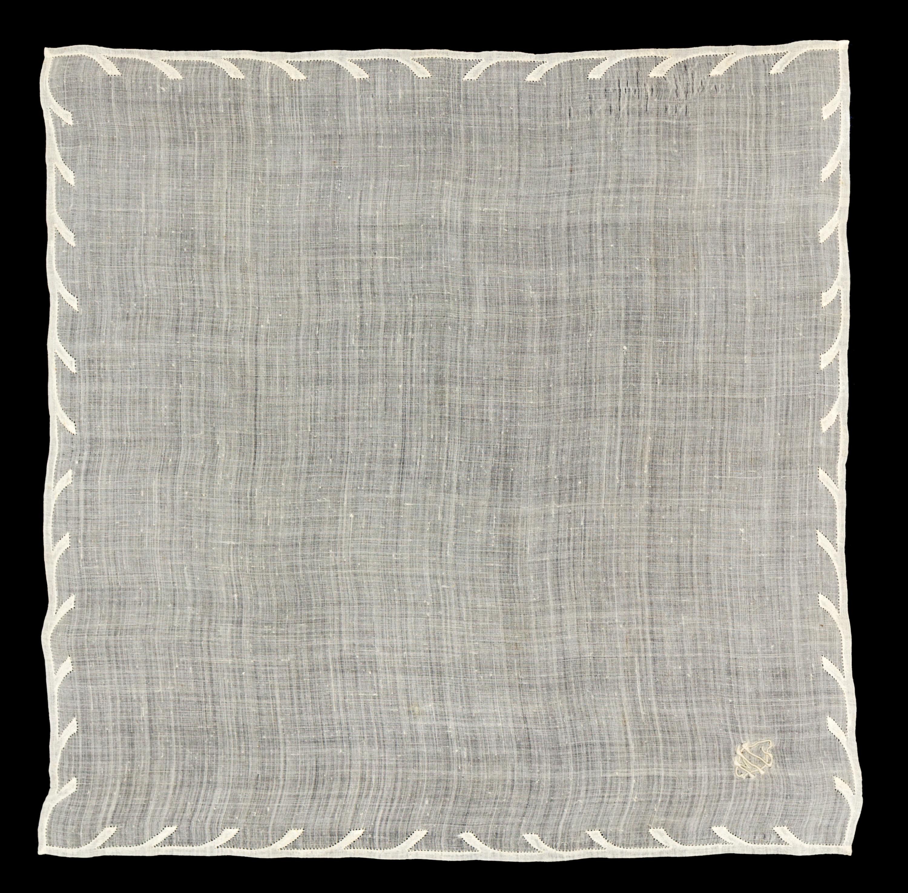 LINCOLN, Mary Todd (1818-1883). Personal monogrammed handkerchief.
