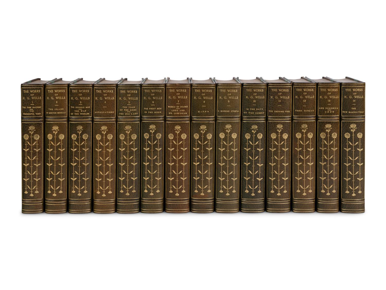 [BINDINGS]. WELLS, H.G. (1866-1946). Works . New York: Charles Scribner’s Sons, 1924-27.