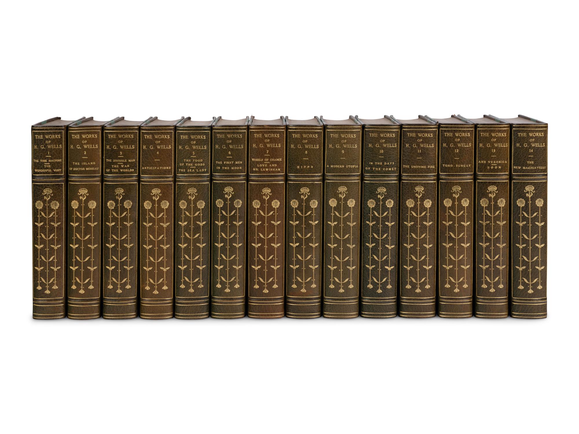 [BINDINGS]. WELLS, H.G. (1866-1946). Works . New York: Charles Scribner’s Sons, 1924-27.
