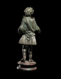 A Roman Bronze Lar with Copper Inlay