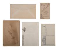 [WILD WEST SHOWS]. 5 items, incl. photos of "Buffalo Bill" Cody and female performer with rifle.