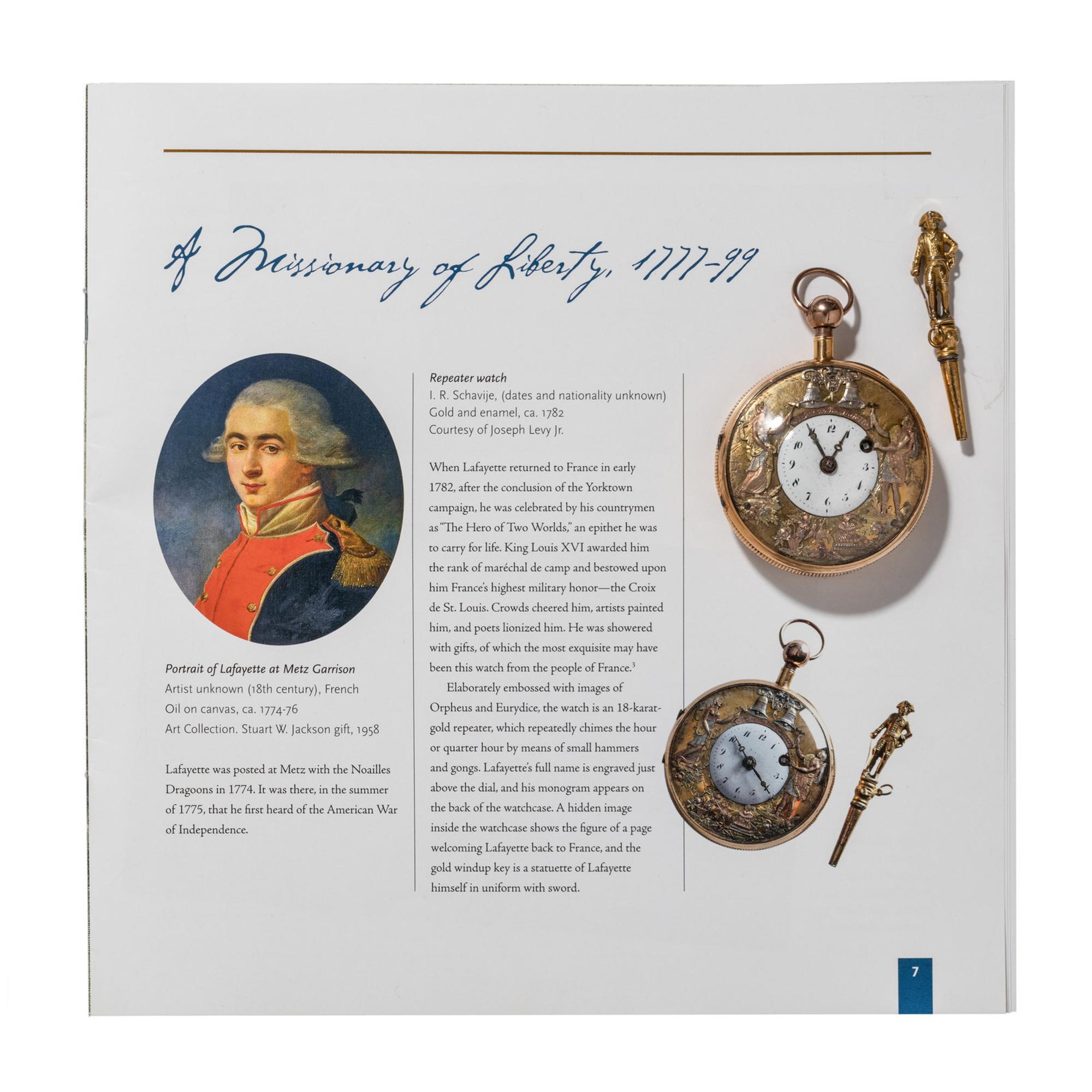 A Historic 18 Karat Tricolor Gold Open Face Jacquemart Automaton Quarter Repeater Pocket Watch Purportedly Owned by Marquis de Lafayette