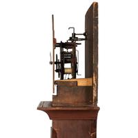 An Ohio Red-Painted Case Clock with Folk Art Eagle Finial