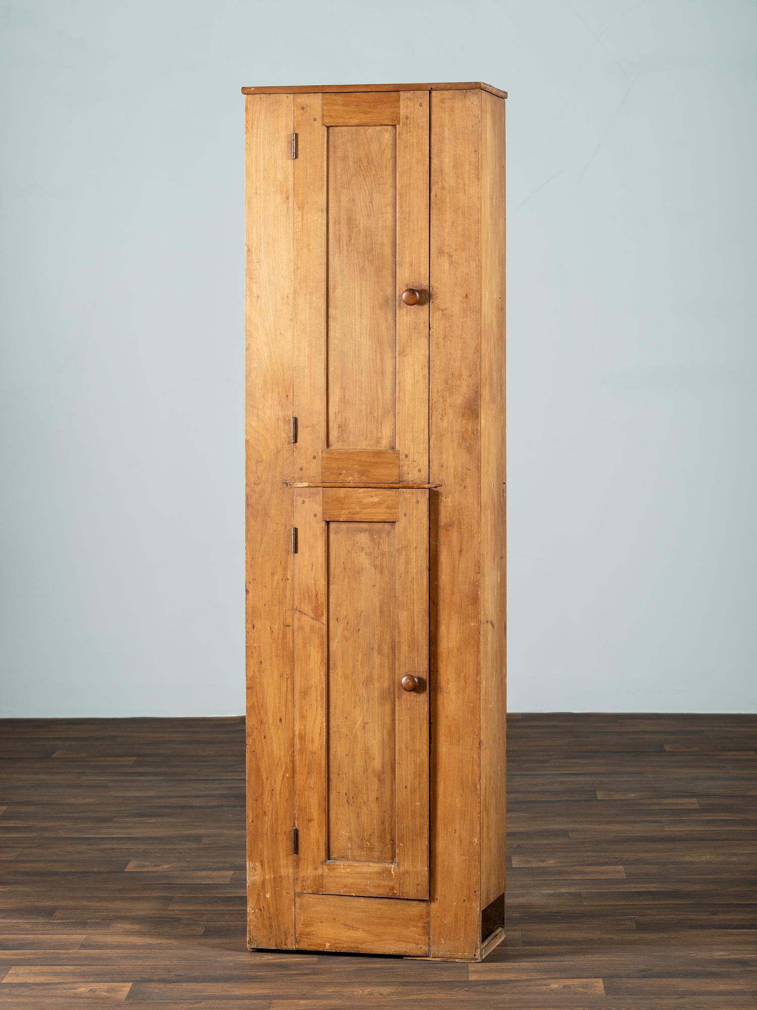 A Shaker Cherry and Pine Wall Cupboard
