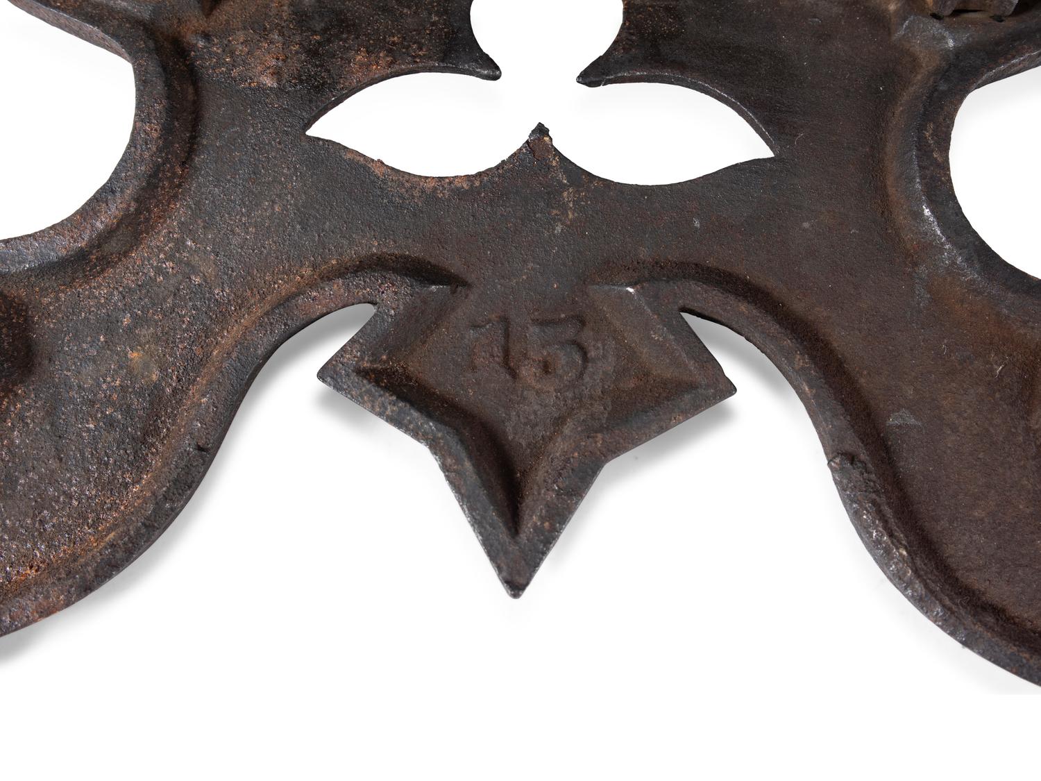 A Cast Iron Lyre Form Music Stand