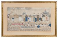 A Pair of Chinese Silk Paintings LATE QING DYNASTY 10 3/4 x 19 3/4 inches. — LATE QING DYNASTY