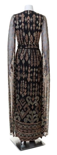 A Thea Porter 1960s Beaded Wrap Gown, No size.
