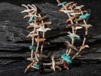 Three-strand Bird and Bear Fetish Necklace