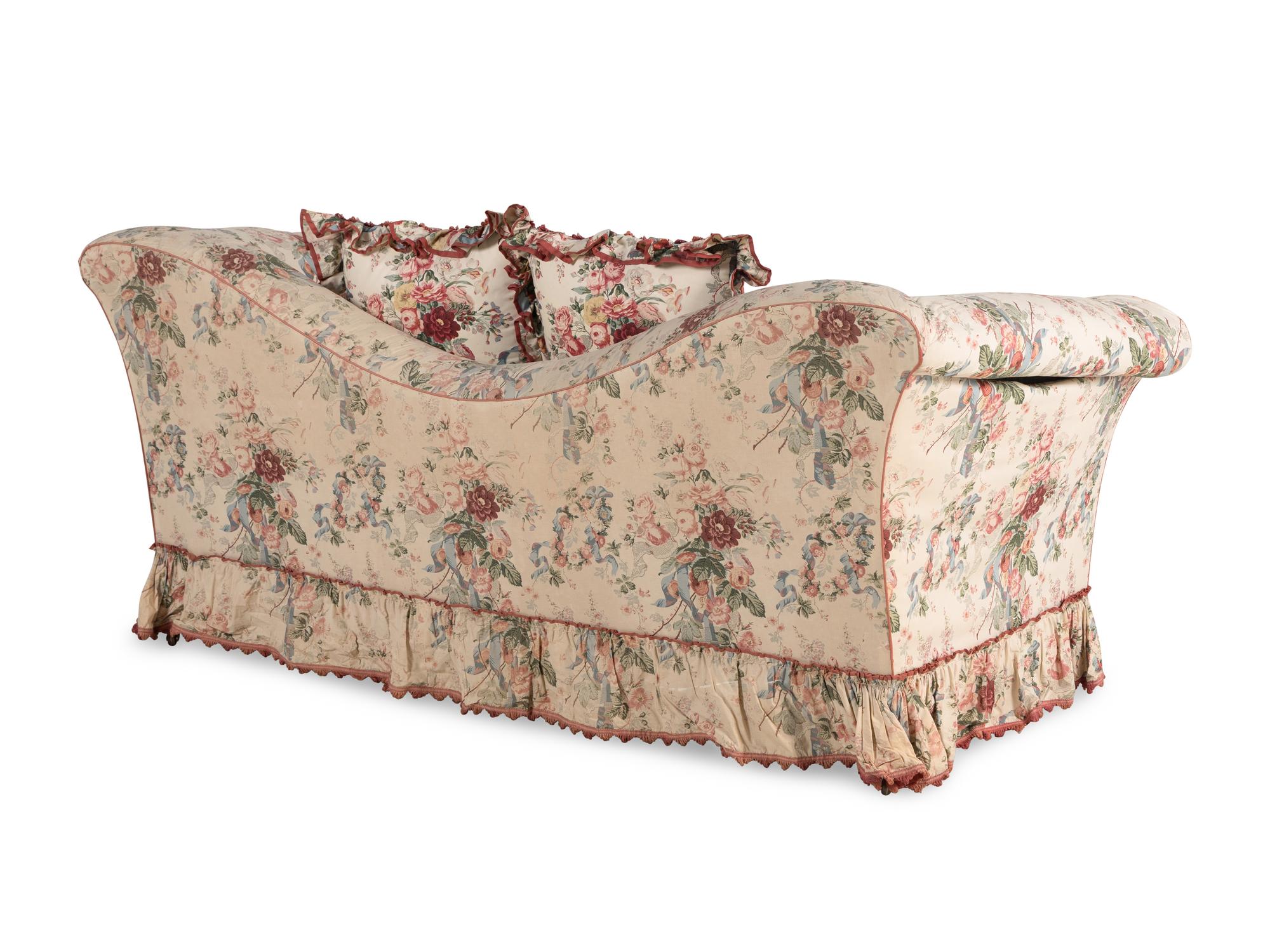 A Chintz Upholstered Two-Cushion Sofa