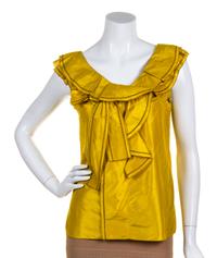 A Pair of Oscar de la Renta Silk Sleeveless Tops, Size 6.