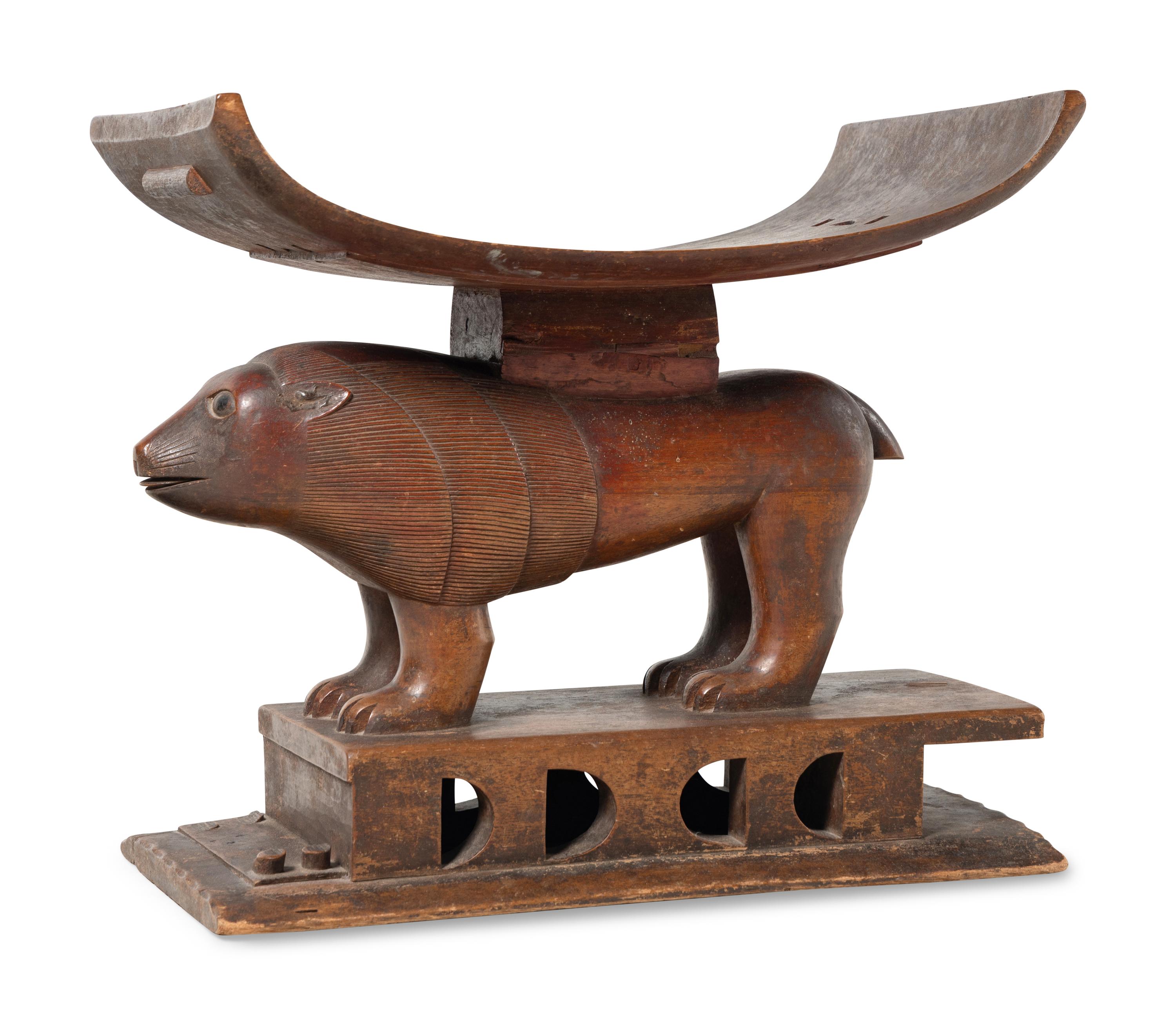Two Asante Carved Wood Stools