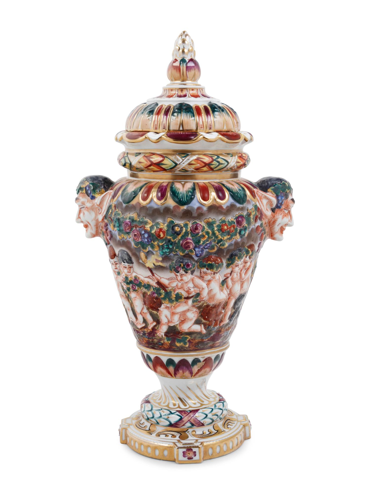 A Capodimonte Porcelain Urn