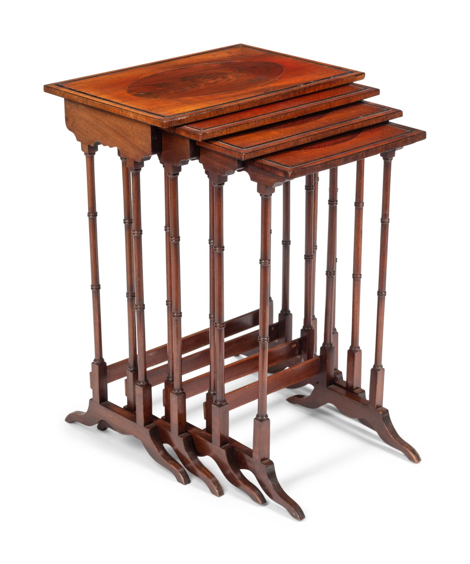 A Set of Four Edwardian Mahogany Nesting Tables