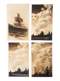 [EPHEMERA]. A group of approx. 55 RPPCs of California disasters incl. the 1914 Mt. Lassen eruption.