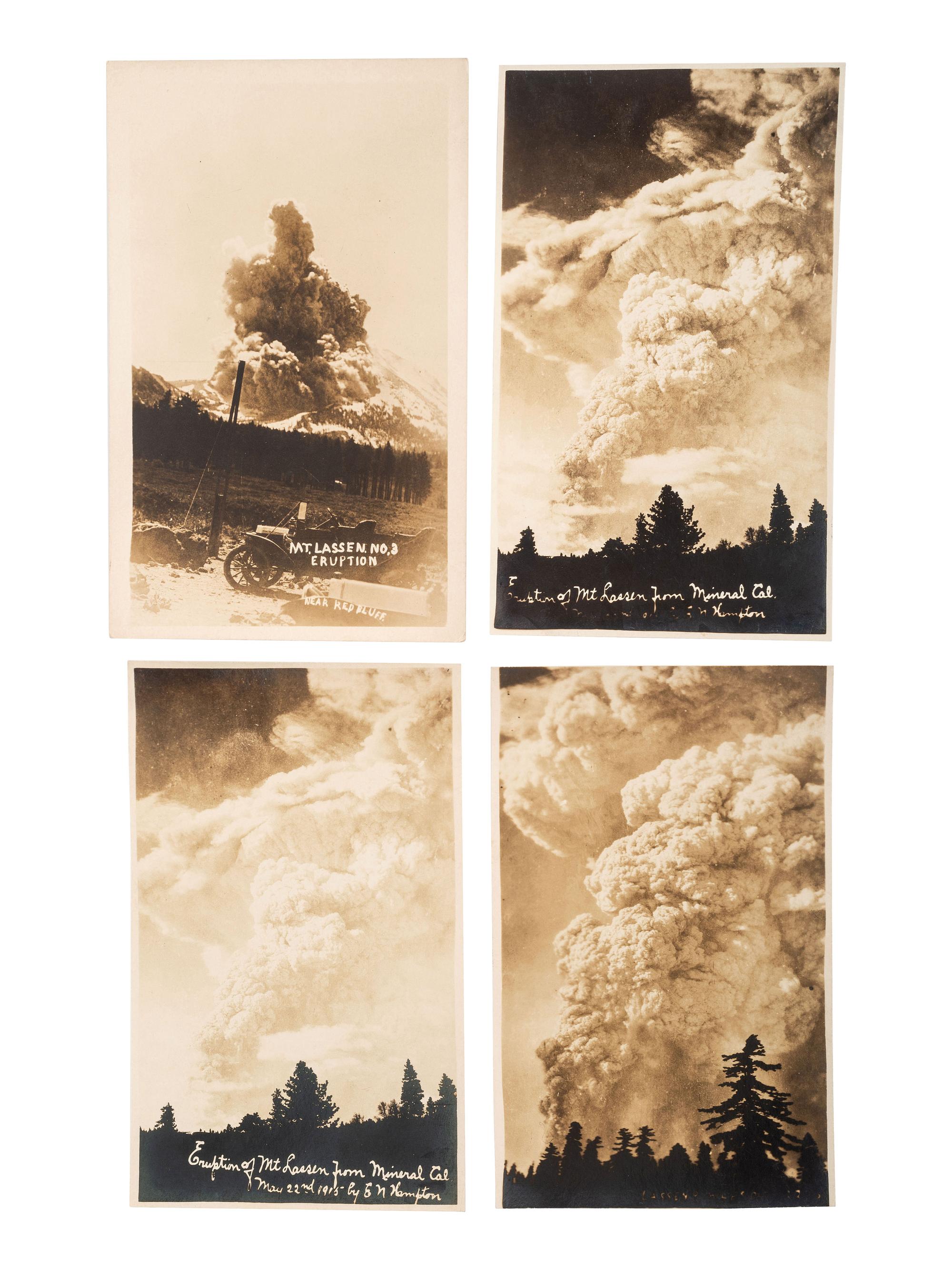 [EPHEMERA]. A group of approx. 55 RPPCs of California disasters incl. the 1914 Mt. Lassen eruption.