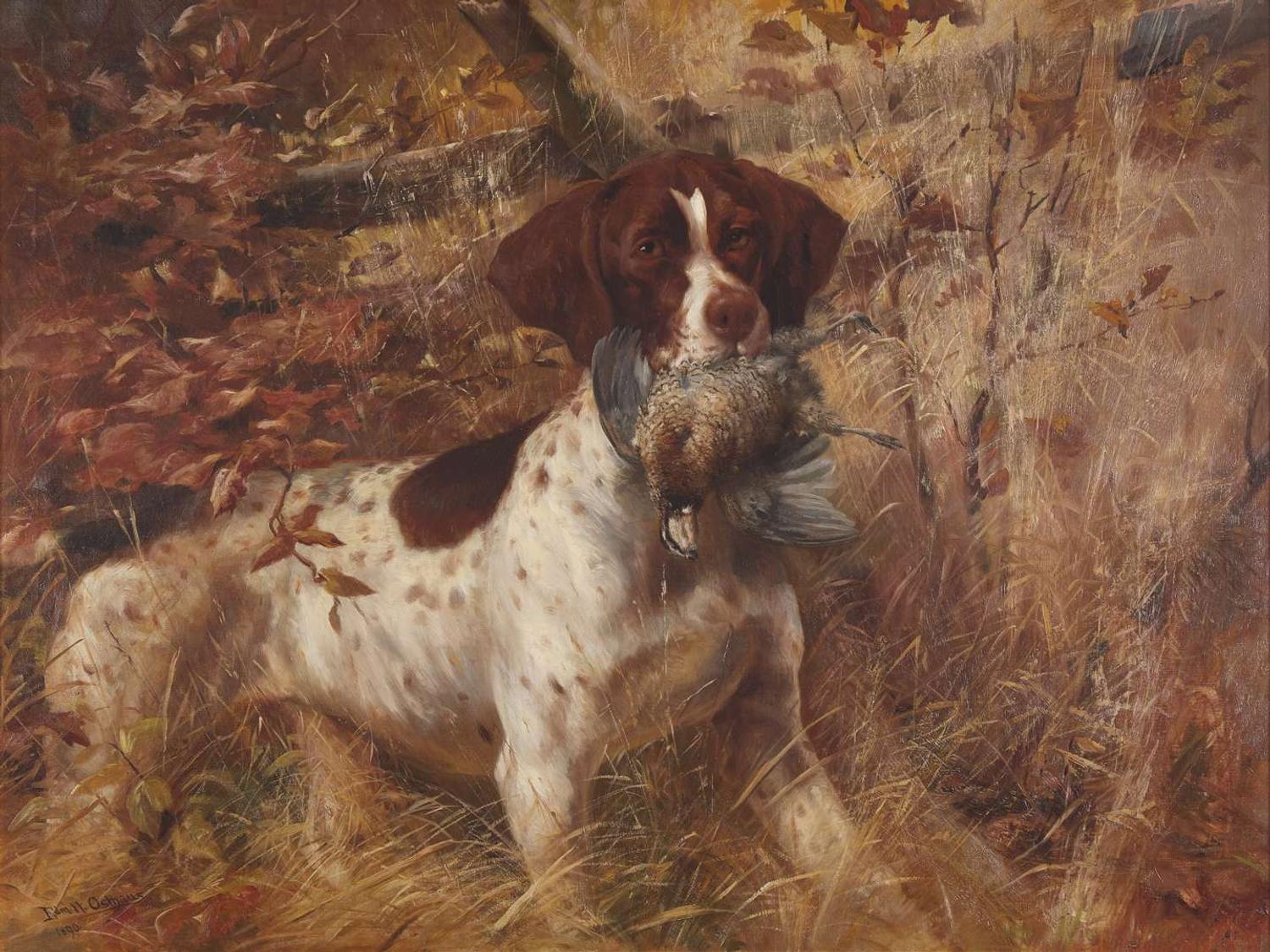 Edmund Henry Osthaus (American, 1858-1928) - Pointer with Quail