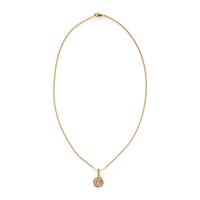YELLOW GOLD, STERLING SILVER, AND DIAMOND PENDANT NECKLACE