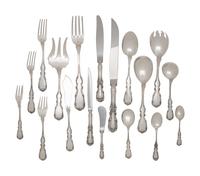 A Peruvian Silver Flatware Service