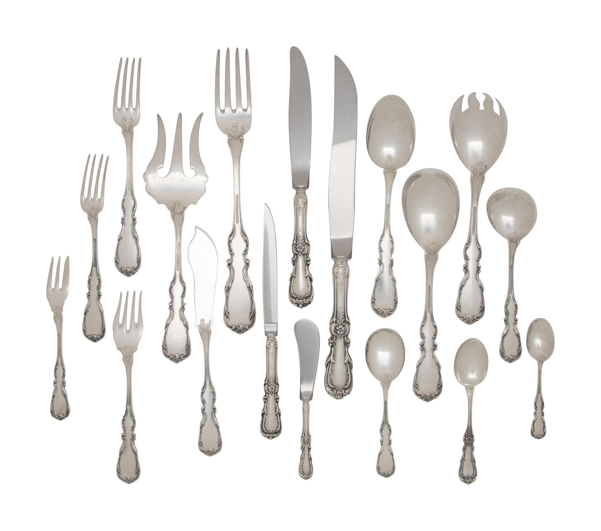 A Peruvian Silver Flatware Service