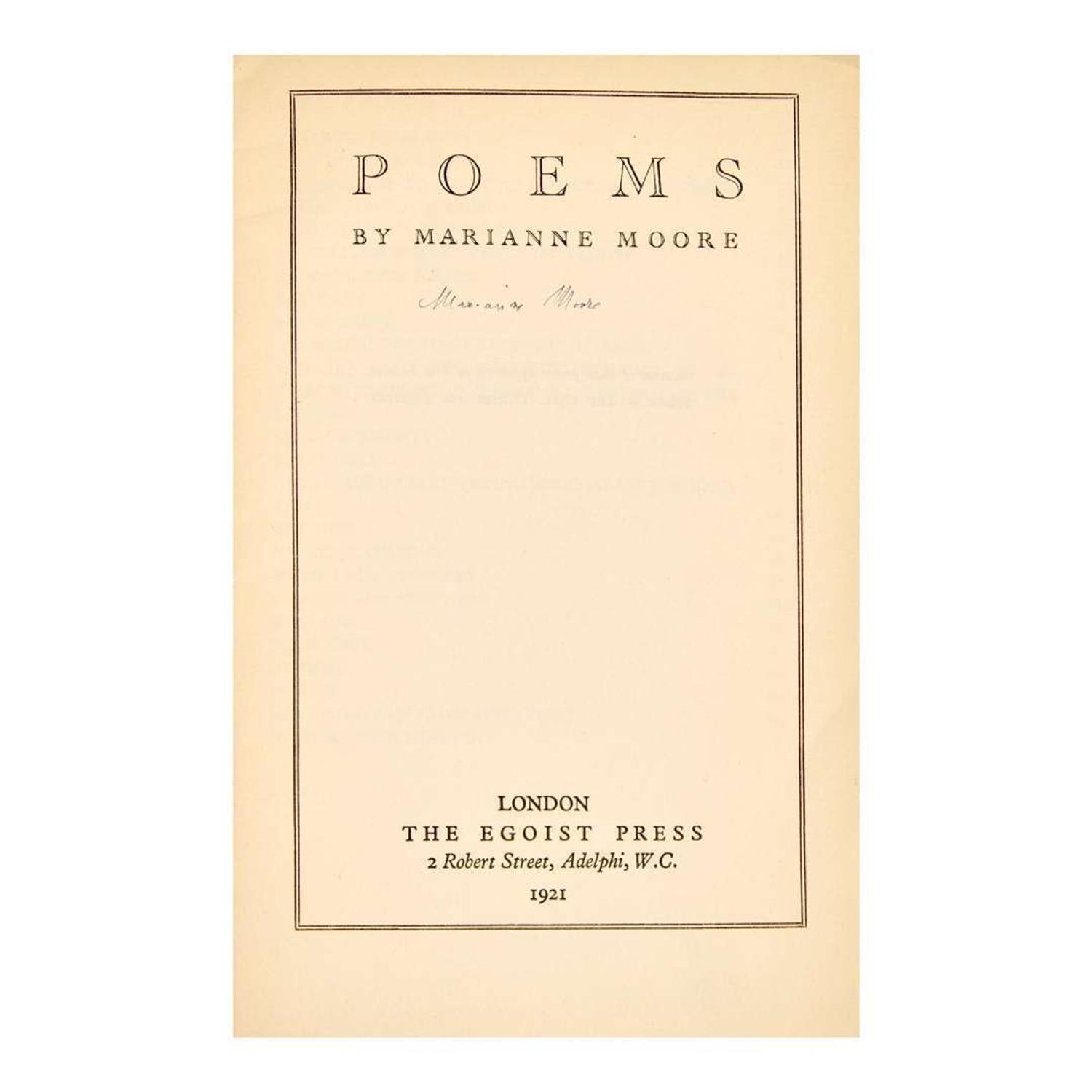 [Literature] Moore, Marianne Poems
