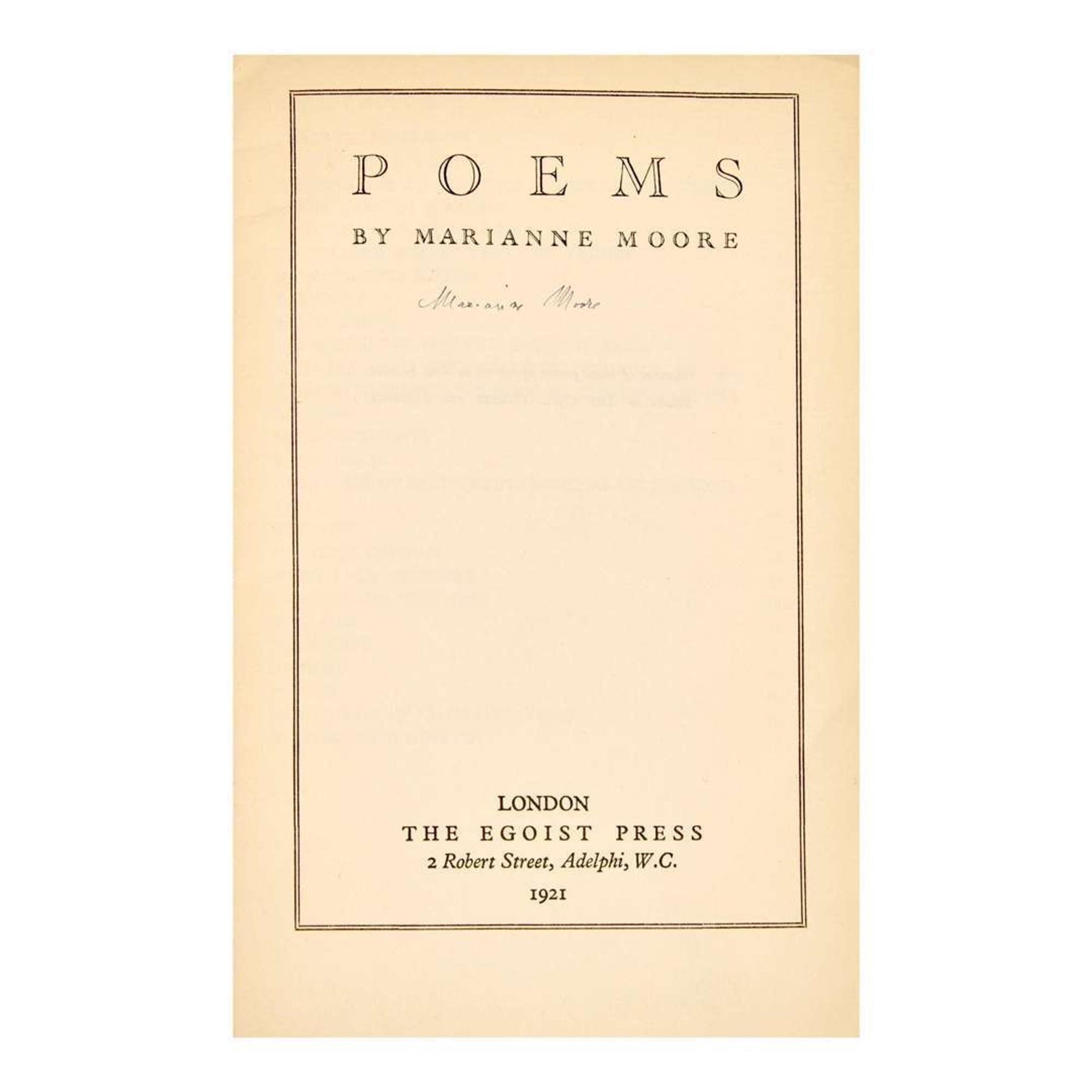 [Literature] Moore, Marianne Poems