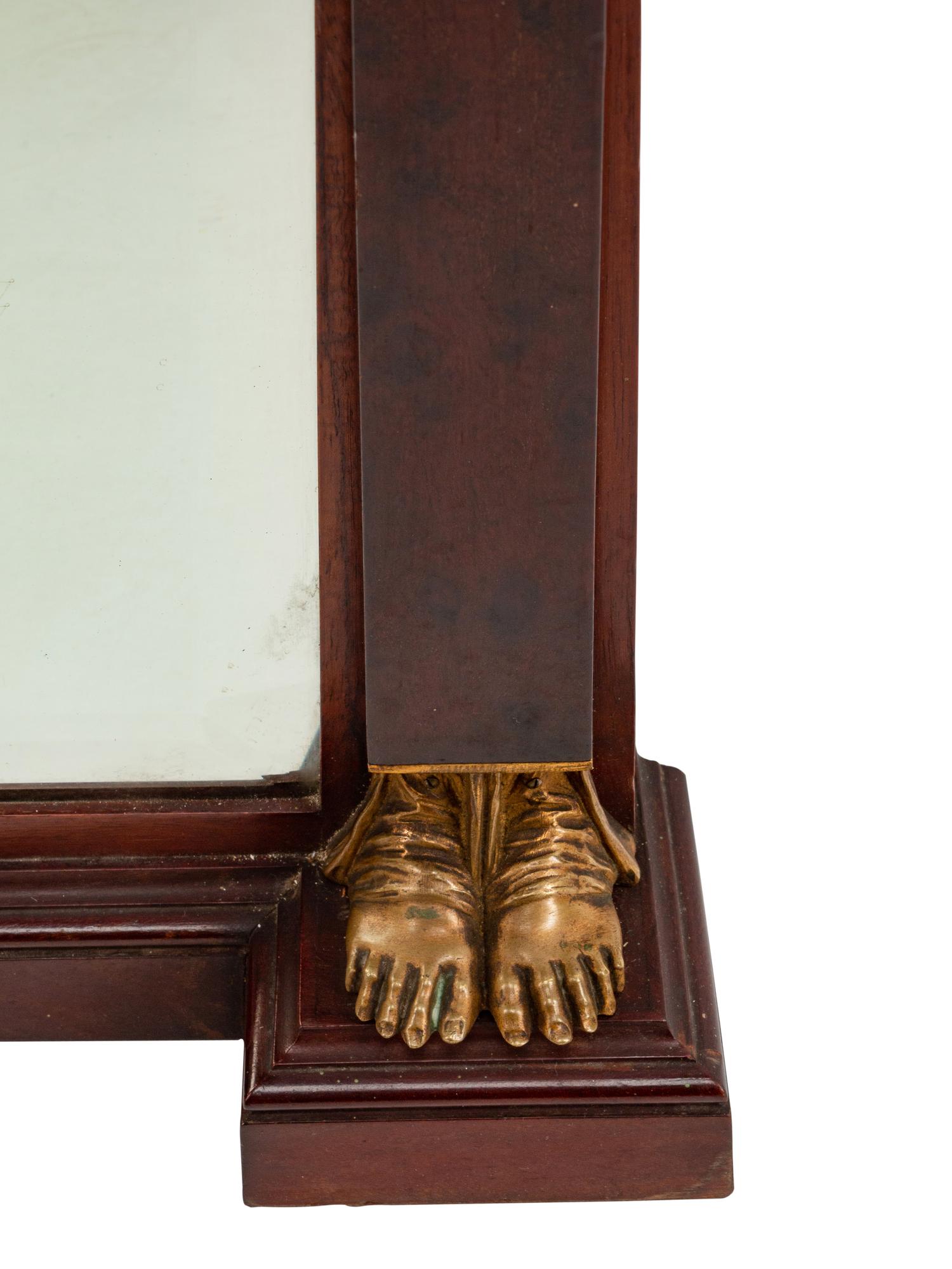 An Empire Style Gilt-Bronze-Mounted Mahogany Mirror — 19TH CENTURY