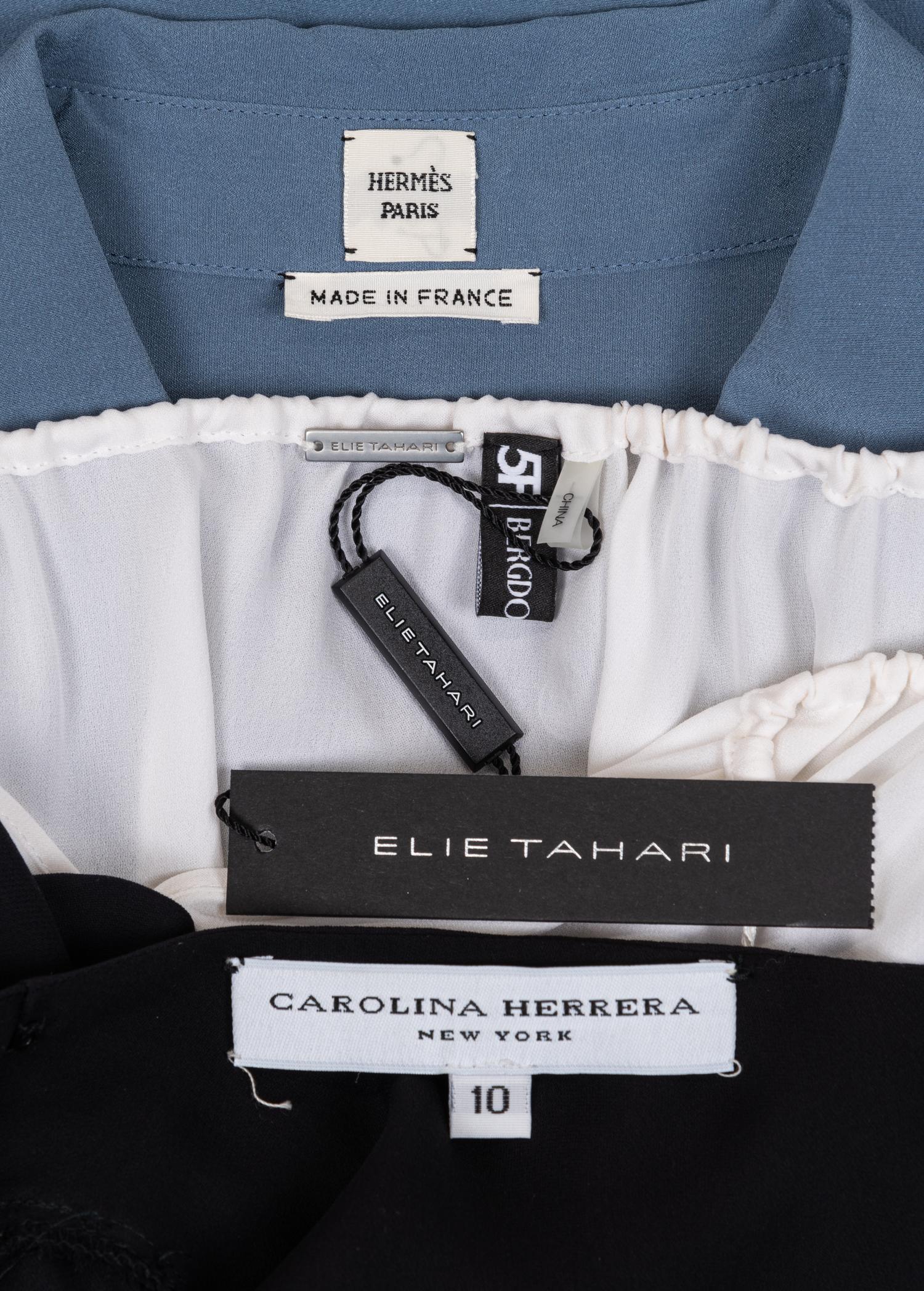 Three Designers Tops: One Hermès, One Tahari, One Carolina Herrera, 2000-10s