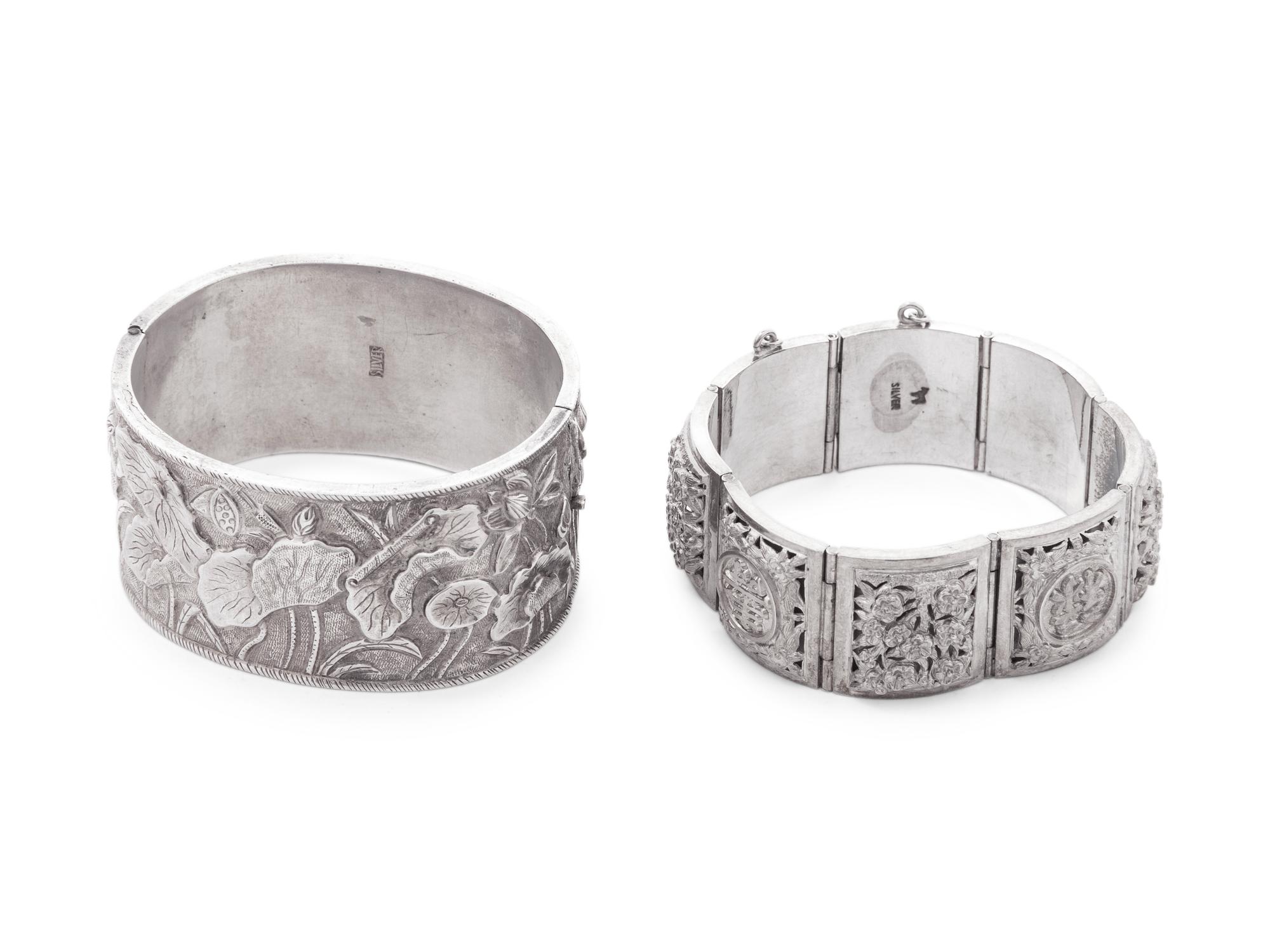 Two Chinese Silver Bracelets