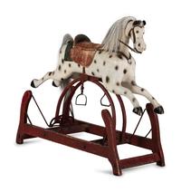 A Painted Wood Platform Rocking Horse