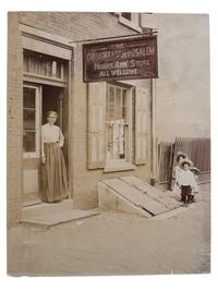[EARLY PHOTOGRAPHY] -- [RELIGION]. ARCHIBALD, F.R., photographer. Photograph of possible integrated revival meeting showing both African American and white subjects. Ridge Creek, OH, ca 1900.
