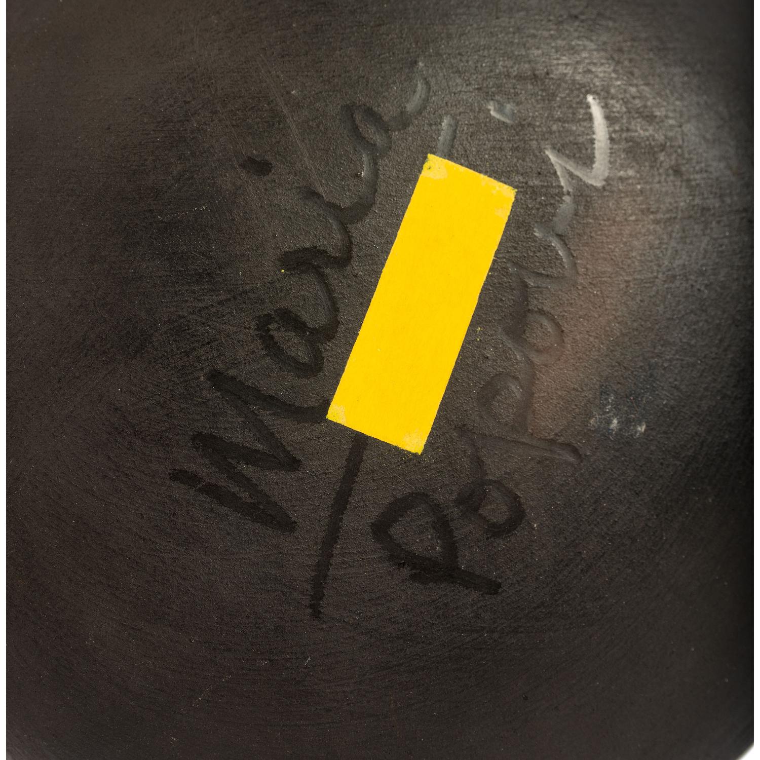 Blackware Pottery Plate, with Repeating Feather Design