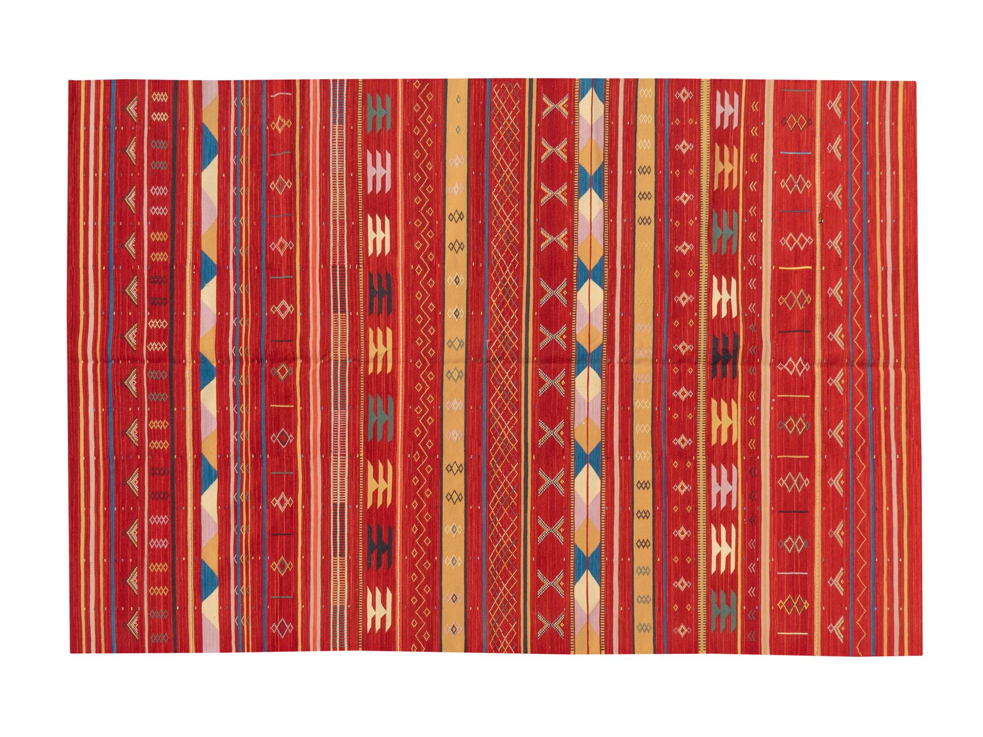 Four Chinese Morrocan Style Kilim Wool Rugs — 20TH CENTURY