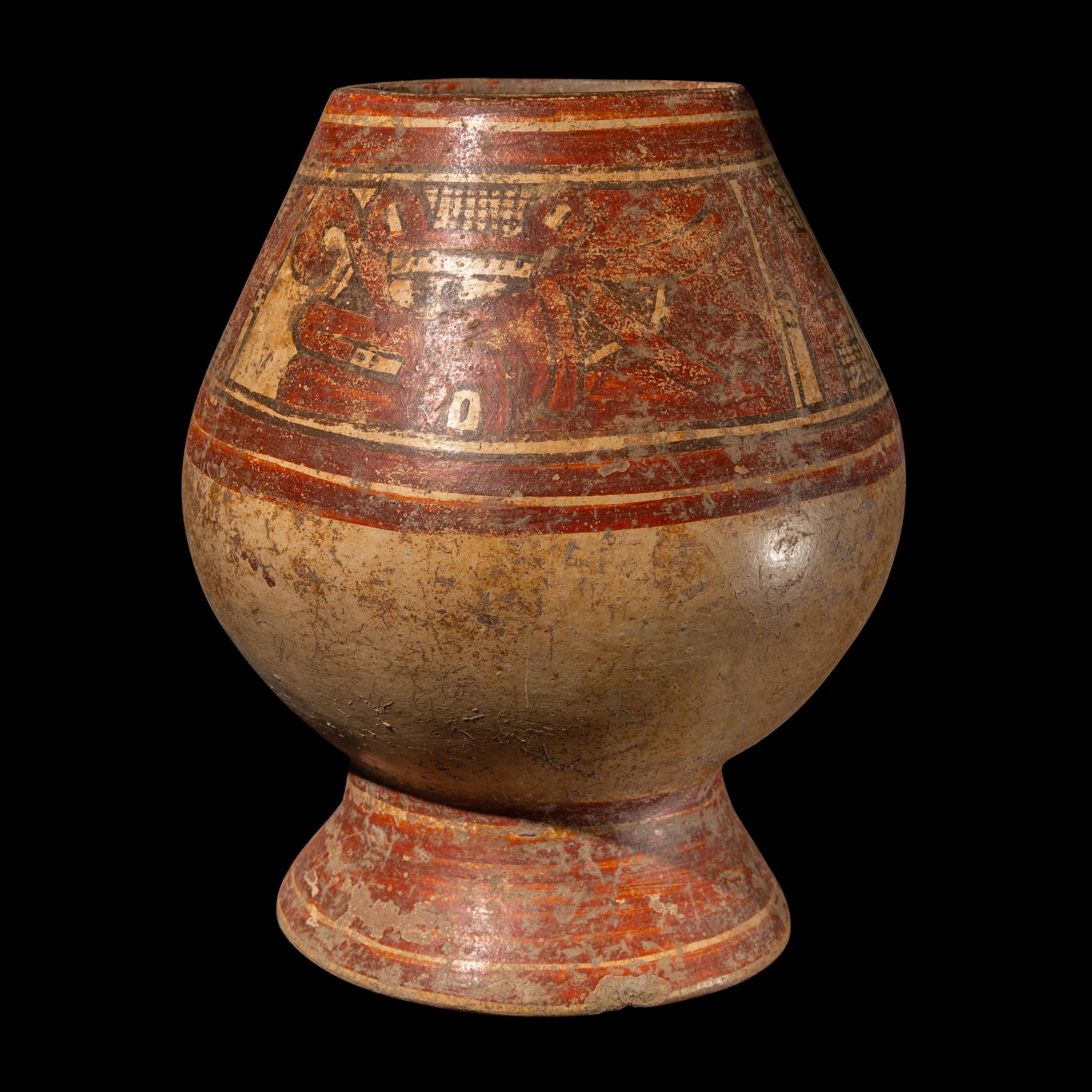 A Nicoya Polychrome Pedestal Jar