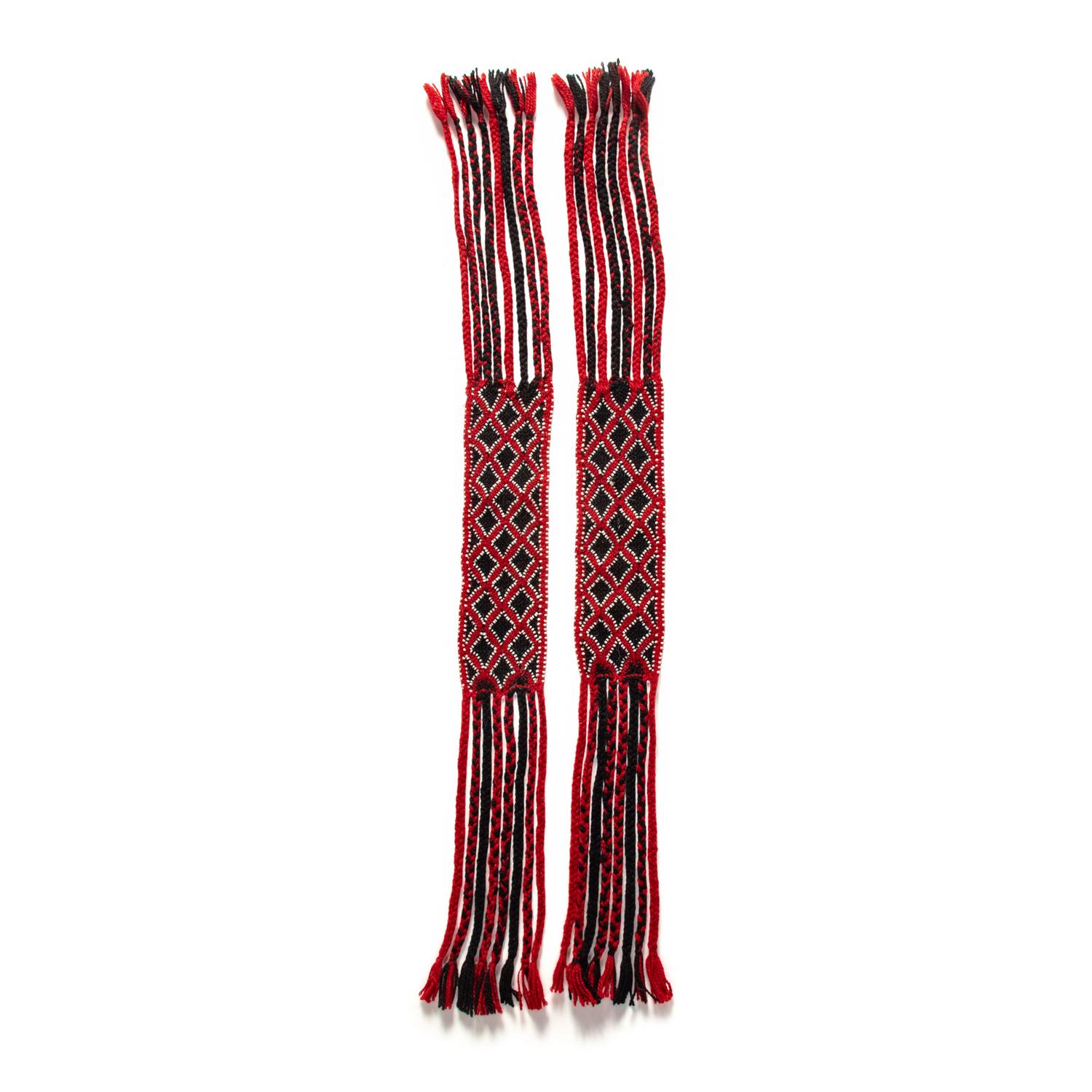 Anishinaabe Finger-Woven Beaded Garters
