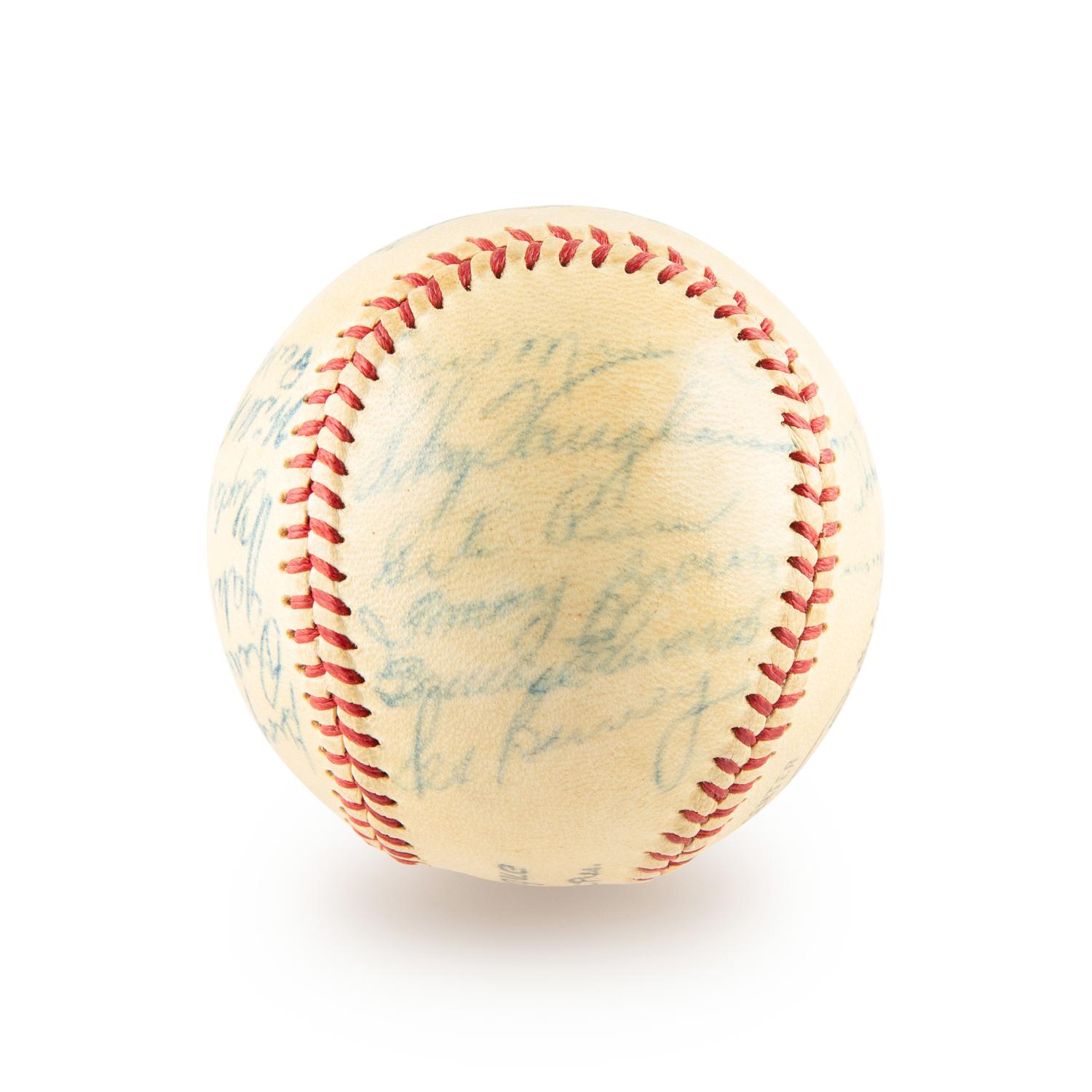 A 1948 Brooklyn Dodgers Team Signed Autograph Baseball Including Jackie Robinson and Roy Campanella (Beckett Authentication Services) - 21 Signatures