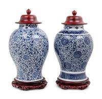 Two Chinese Blue and White Porcelain Baluster Jars