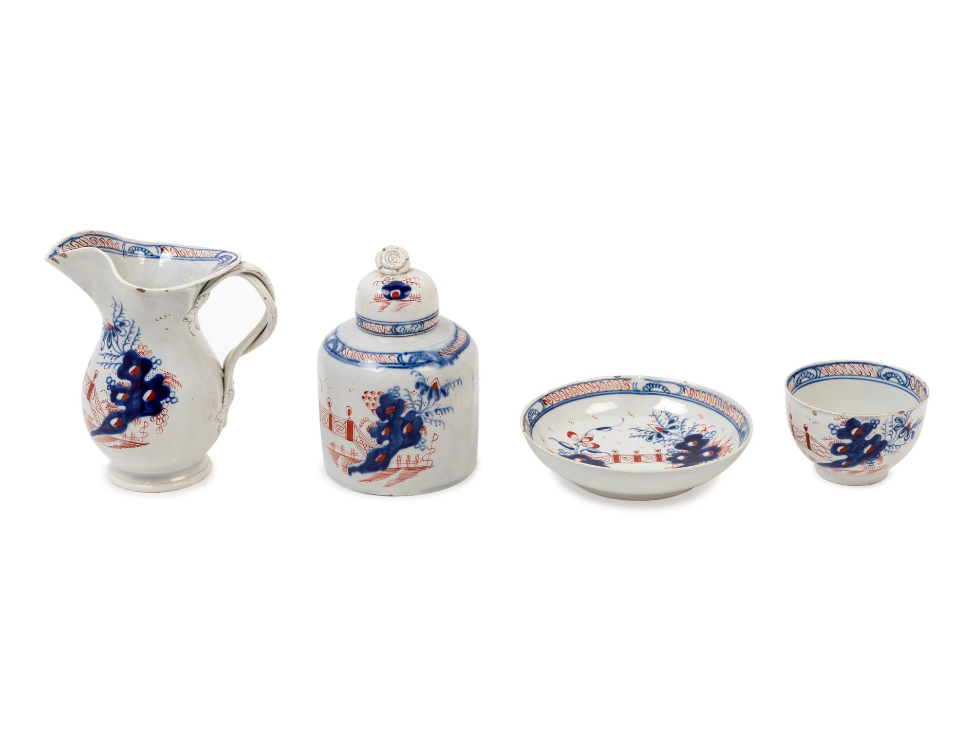 A Group of Leeds Pearlware Tea Articles