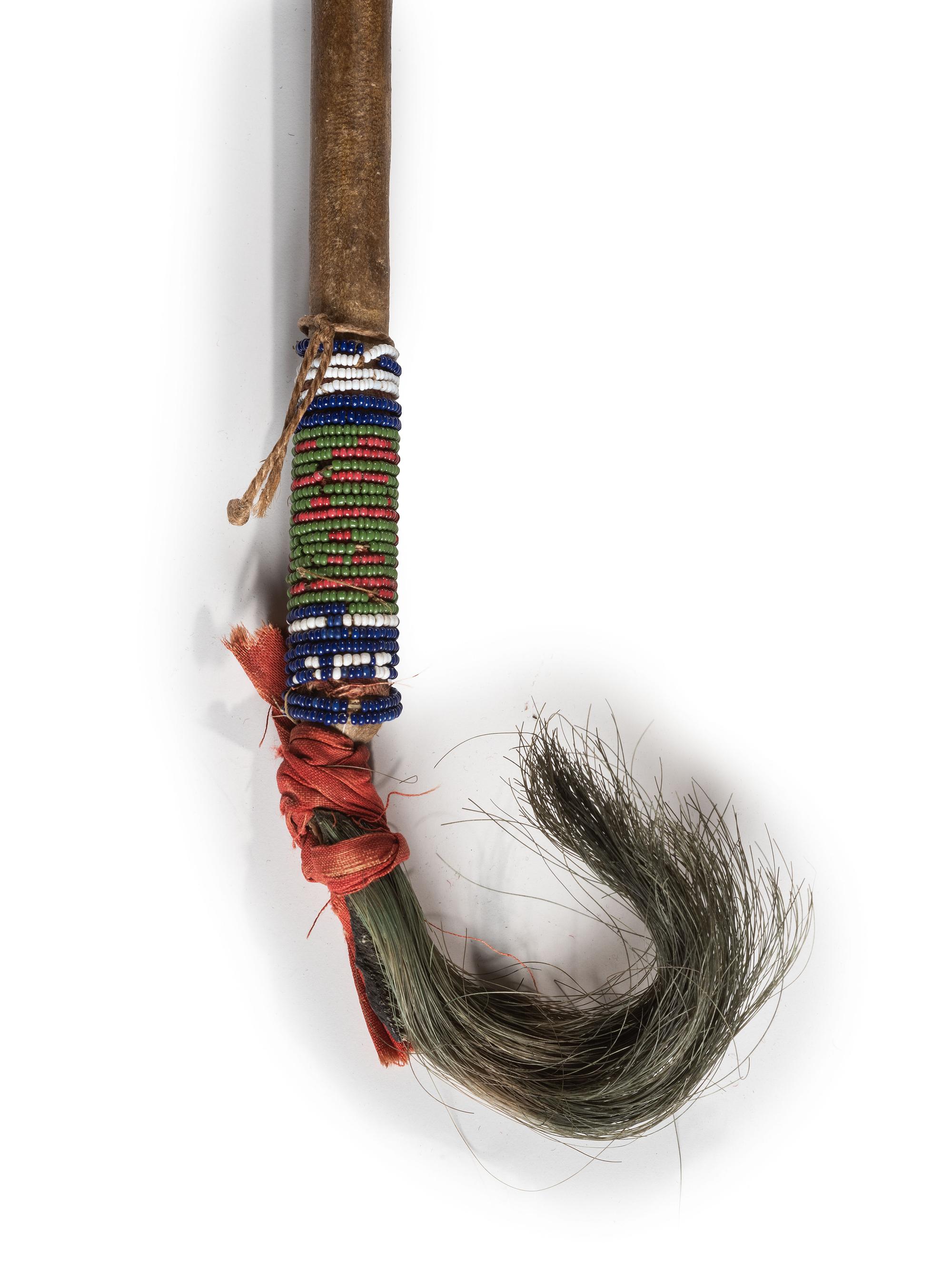 Plains Stone Club, with Beaded Handle