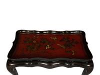 A Lacquered and Gilt Decorated Chinoiserie Tray Top Table