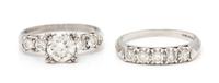 A Platinum and Diamond Ring Set, 6.30 dwts.