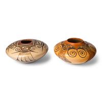 Priscilla Nampeyo AND Nyla Sahmie Nampeyo (Hopi-Tewa, 1924-2008 / b. 1954) — Pottery Jars, with Eagle Tail Design