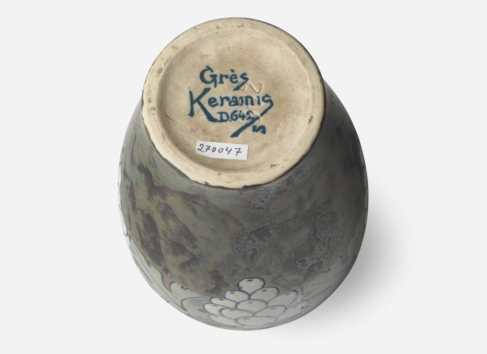 Charles Catteau for Boch Frères, Keramis Vase with Grapes