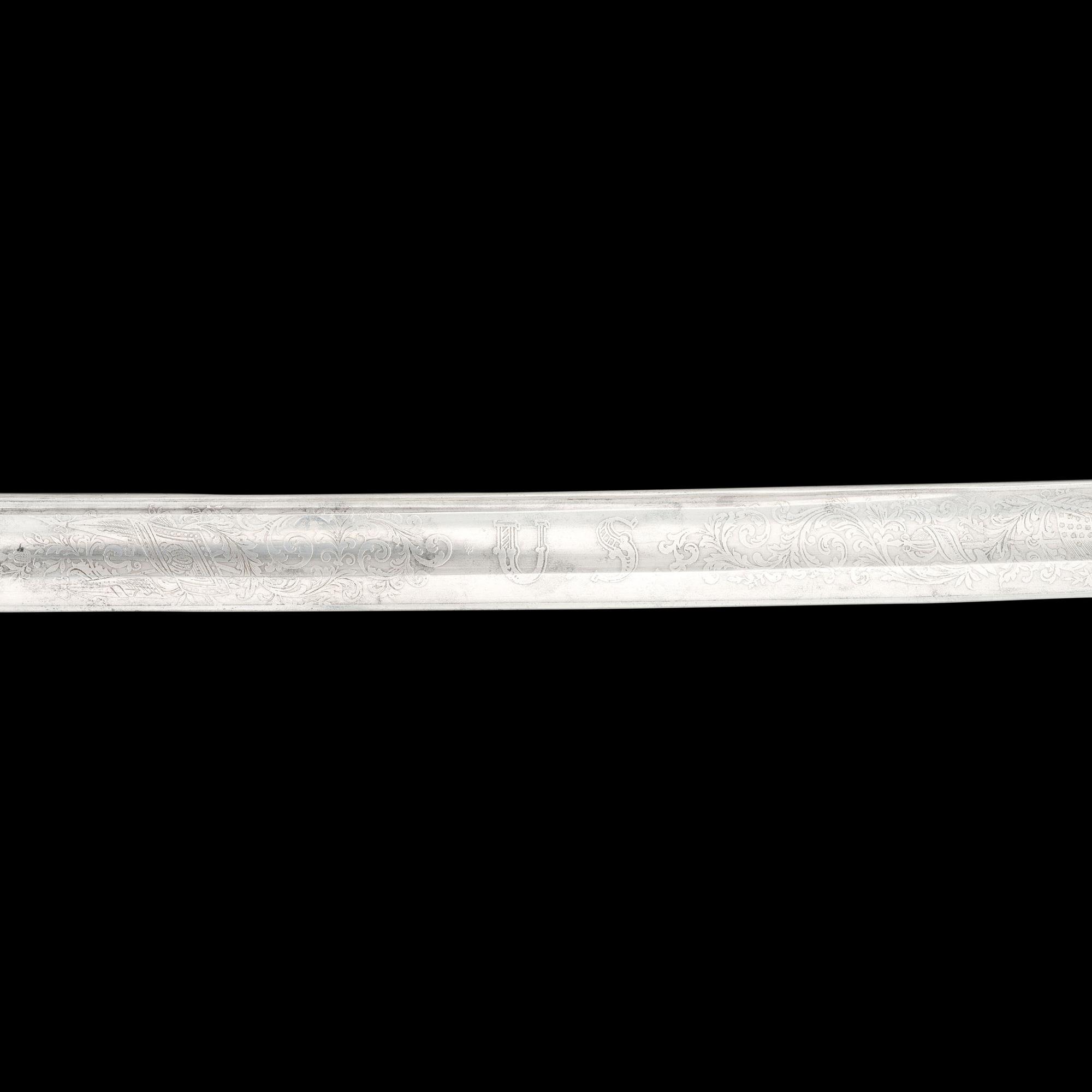 Presentation Imported 1850 Staff & Field Officers Sword of Lt. Hannibal Johnson, Captured at Gettysburg & The Wilderness - Escaped From Prison
