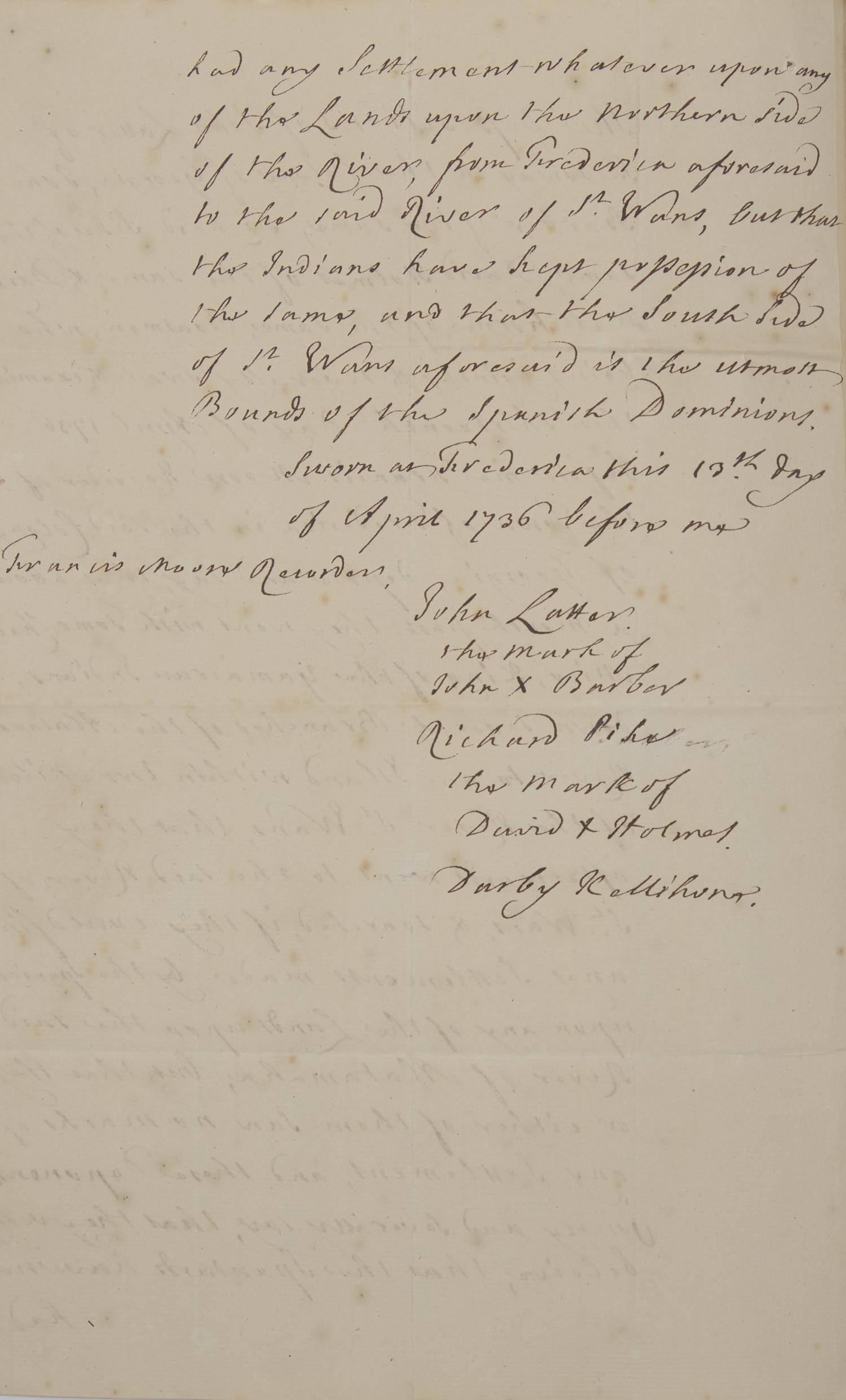 [Georgia] [Moore, Francis] Manuscript Document by the Secretary of James Oglethorpe, Founder of the Colony of Georgia